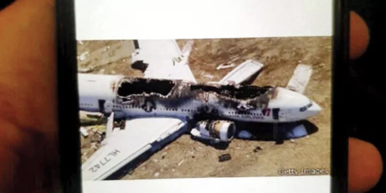 Yolculara gönderilen ve uçak seferini iptal ettiren kaza fotoğrafı ortaya çıktı