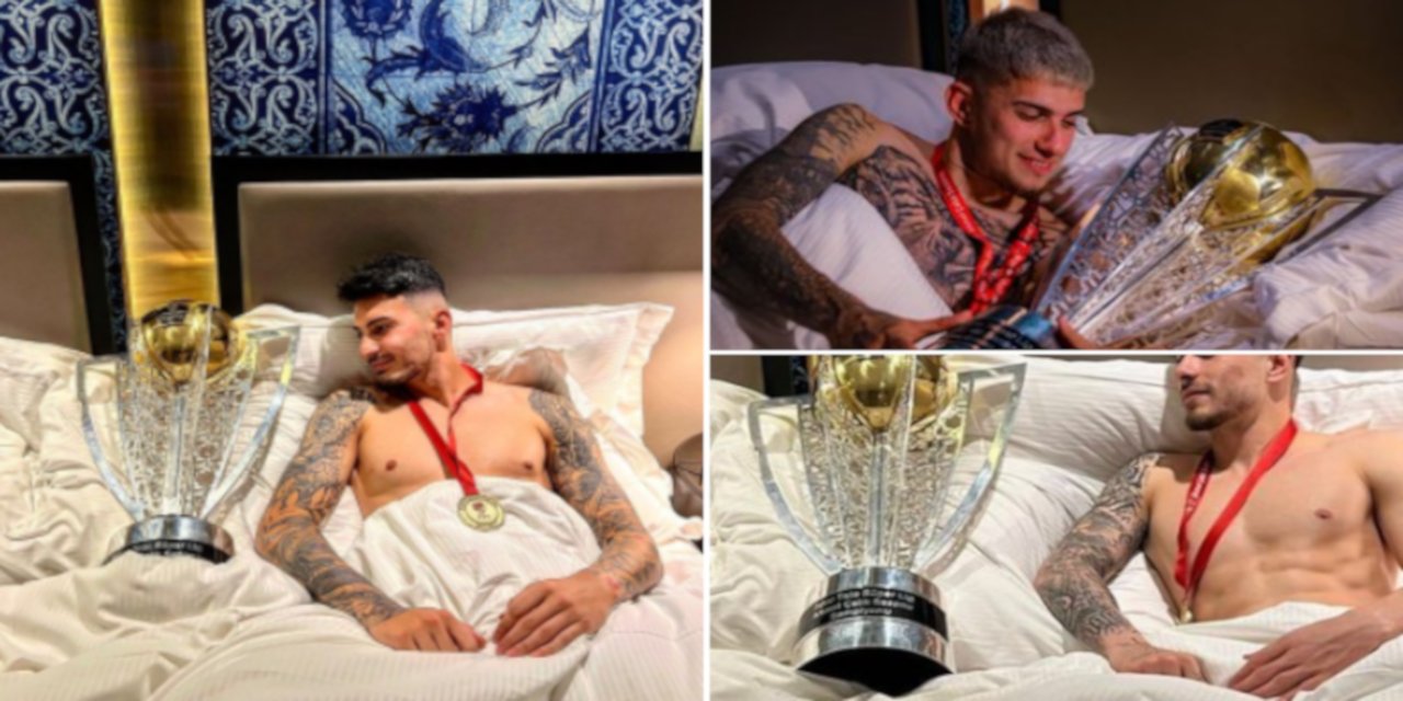 Trabzonspor oyuncuları kupayla yatağa girdi