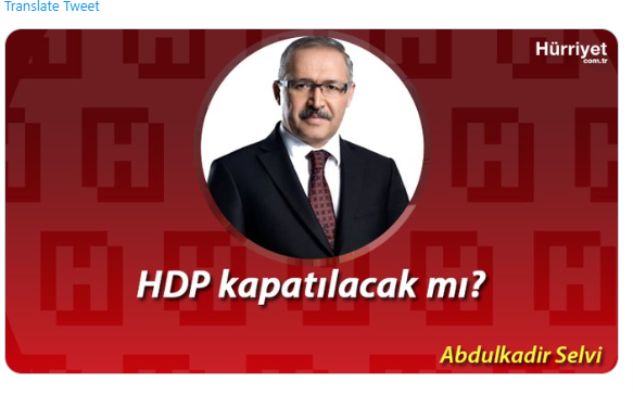 “HDP’nin kapatılması için şartlar hazır” diyen Selvi’ye HDP’den tepki: Savcılığa mı terfi ettirdiler sizi?