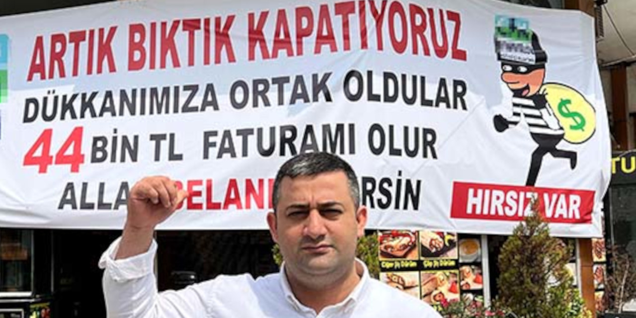 44 bin TL elektrik faturası gelince 'Hırsız var' pankartı astı