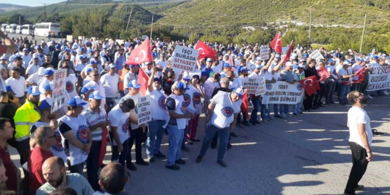 Soma'da işçiler özelleştirmeye karşı iş bıraktı