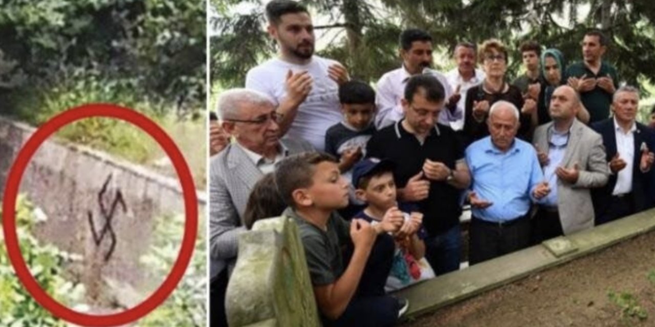 Emniyet'ten açıklama: İmamoğlu'nun aile mezarlığına gamalı haçı çocuklar çizmiş