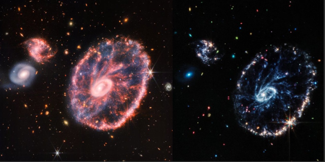James Webb Teleskobu 'Araba Tekeri Galaksi'sinin fotoğraflarını paylaştı