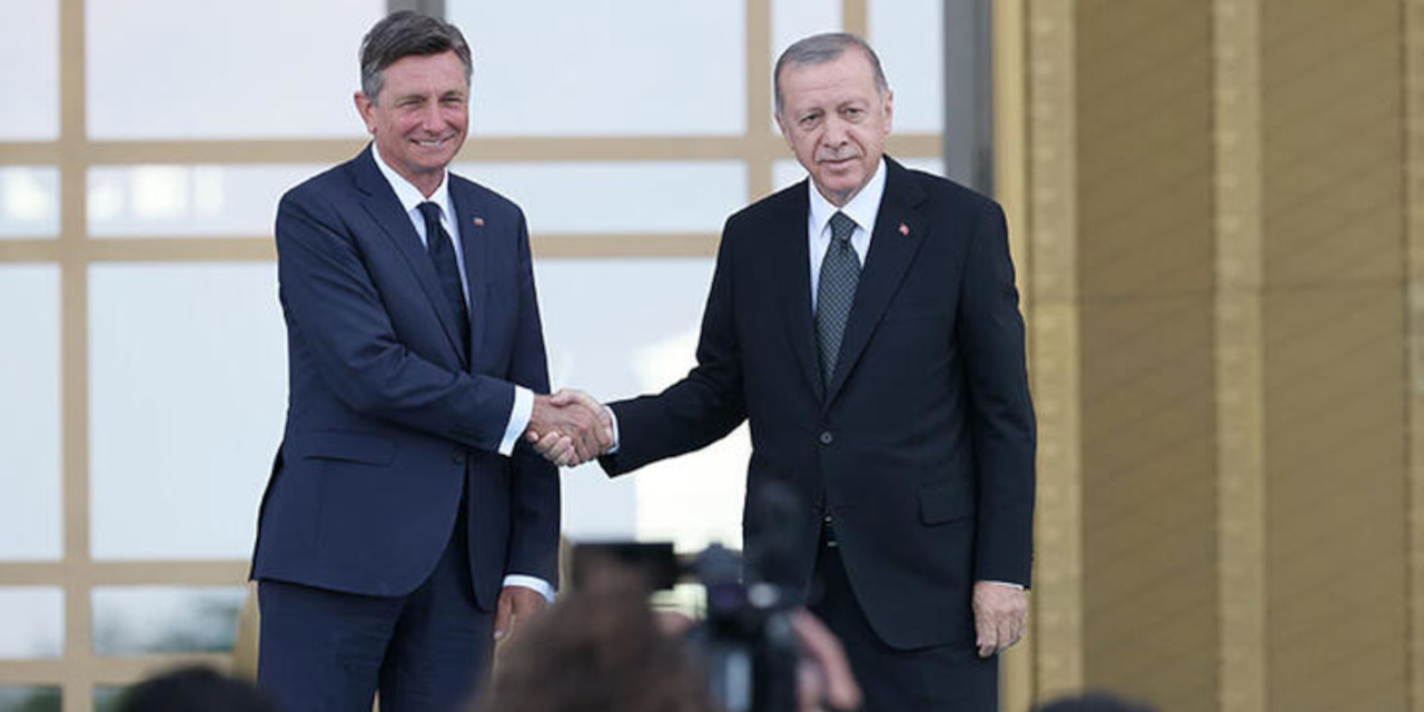 Cumhurbaşkanı Erdoğan, Slovenyalı mevkidaşı Pahor'u resmi törenle karşıladı