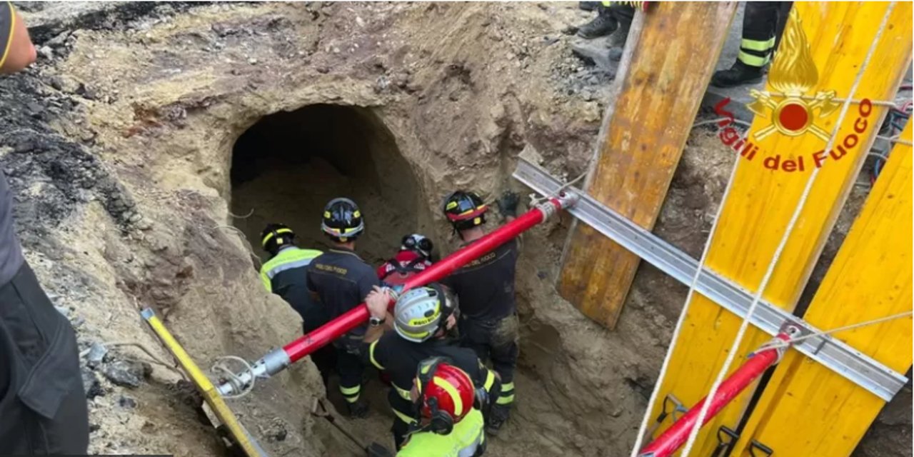 Banka soyguncusu kazdığı tünelin altında kaldı, 30 kişilik ekip kurtardı