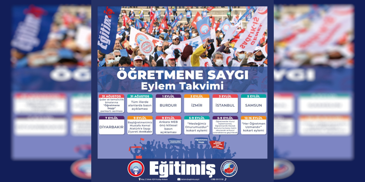 Eğitim-İş'ten 'Öğretmene Saygı' eylemleri: Öğretmenlik Meslek Kanunu’nu geri çekilsin