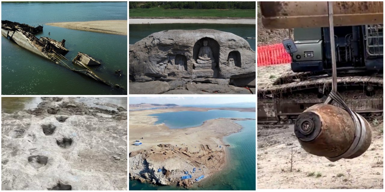 Mafyanın sırları, dinozor izleri, bombalar: Kuruyan nehirlerden çıkan 7 'arkeolojik buluntu'