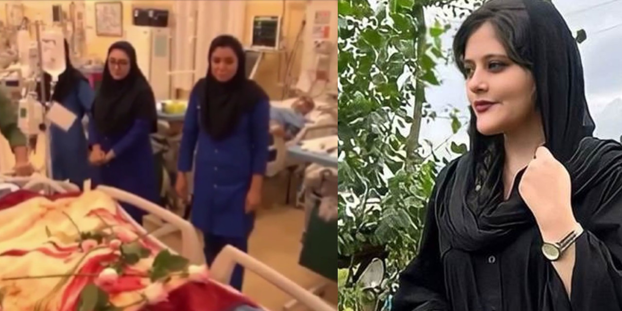 İran'da 'ahlak polisi'nin öldürdüğü kadın güllerle uğurlandı