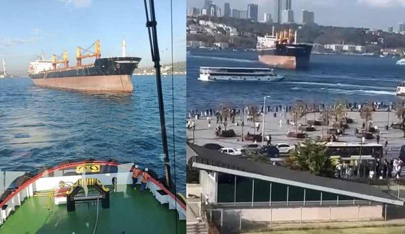 Yük gemisinin dümeni kitlendi: İstanbul Boğazı kapatıldı