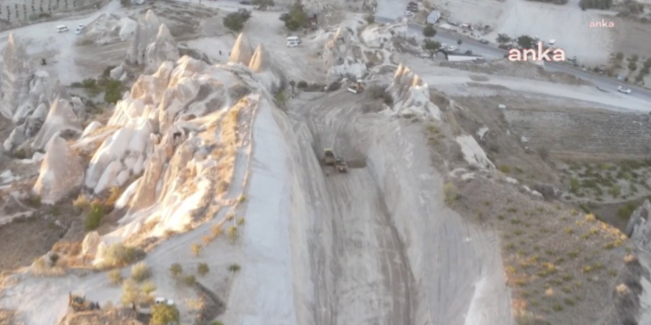 Kapadokya'daki yıkım havadan görüntülendi