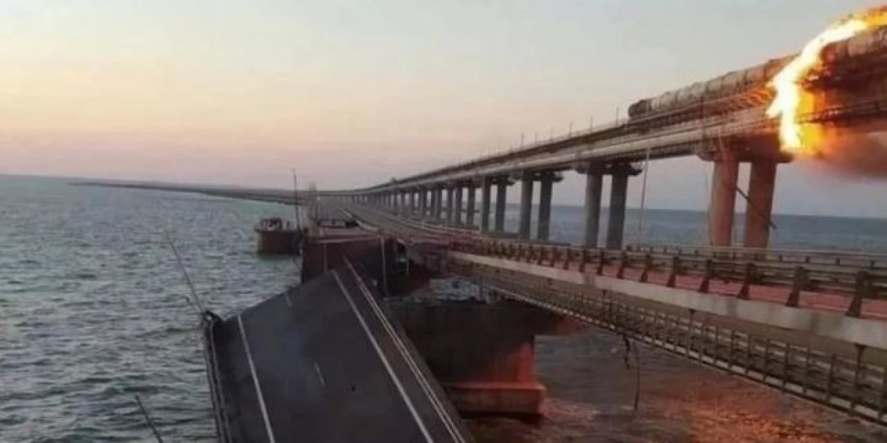 K﻿ırım ve Rusya arasındaki tek köprüde patlama ve yangın