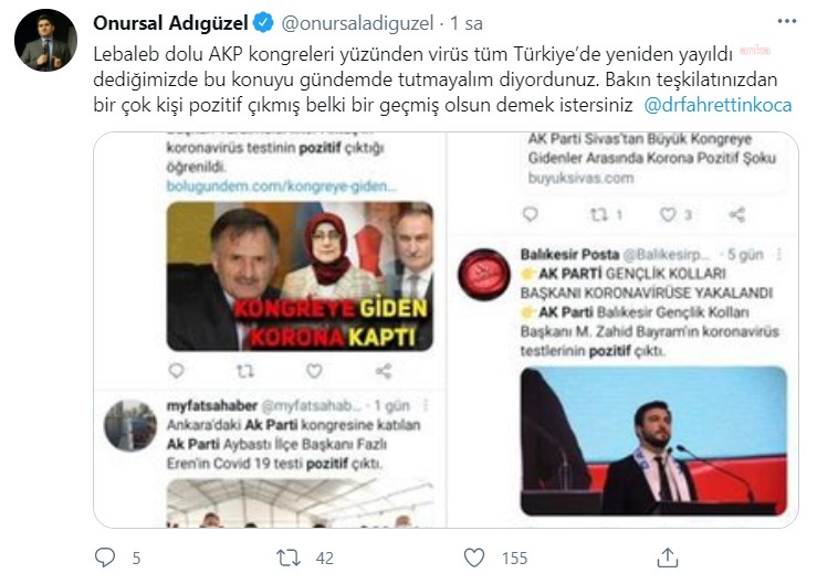 Lebaleb kongrelerden sonra koronaya yakalanan AKP'liler