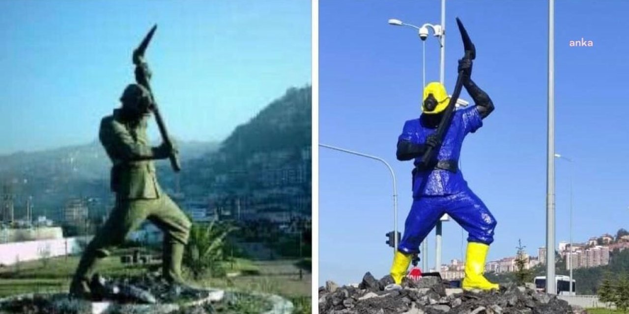 Belediyeden 'madenci heykeli' savunması: İhya ettik