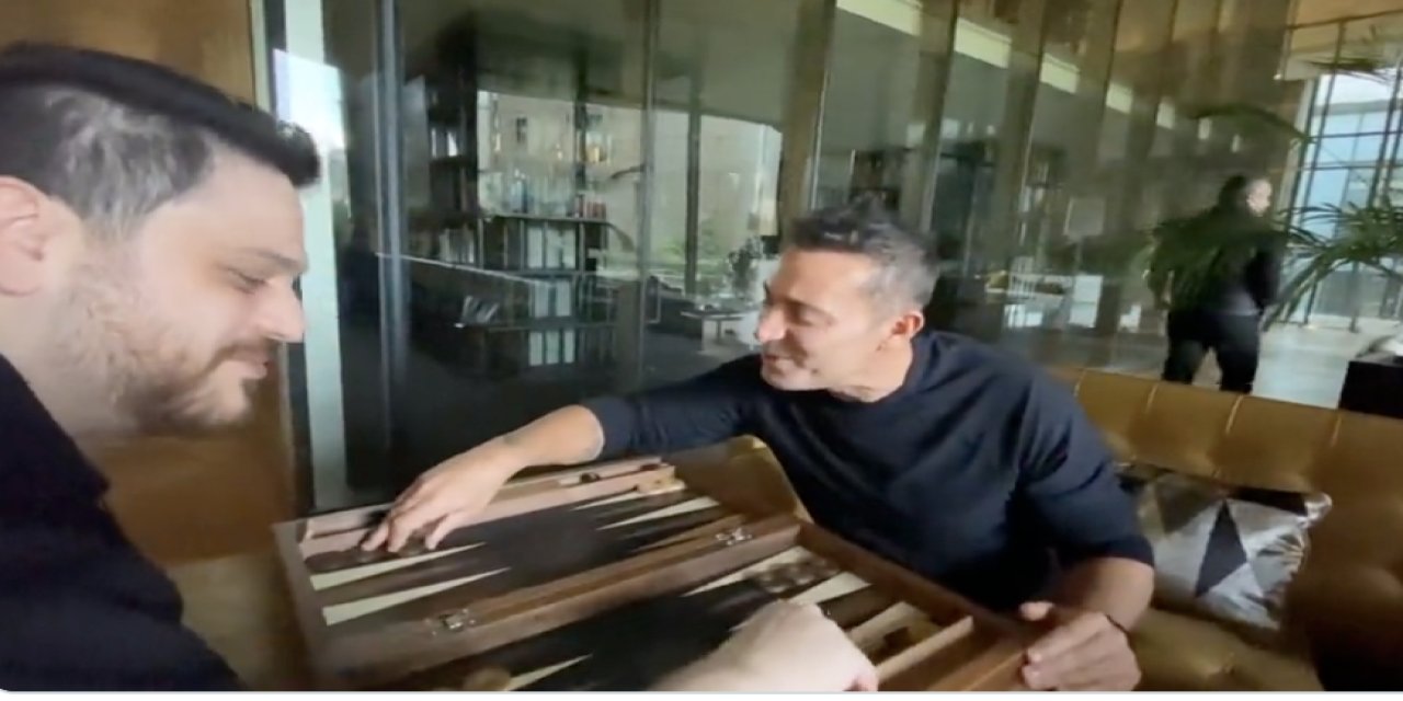 BTP lideri Hüseyin Baş'la Mustafa Sandal'ın tavla buluşması: Adam kazandı