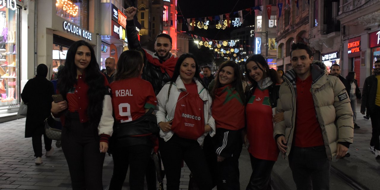 Fas'ın, İspanya galibiyeti İstiklal Caddesi'nde kutlandı