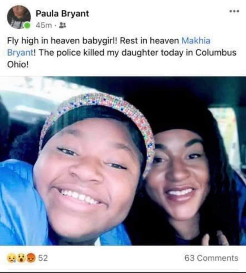 Amerika'da polis, 15 yaşındaki Makhia Bryant'ı öldürdü