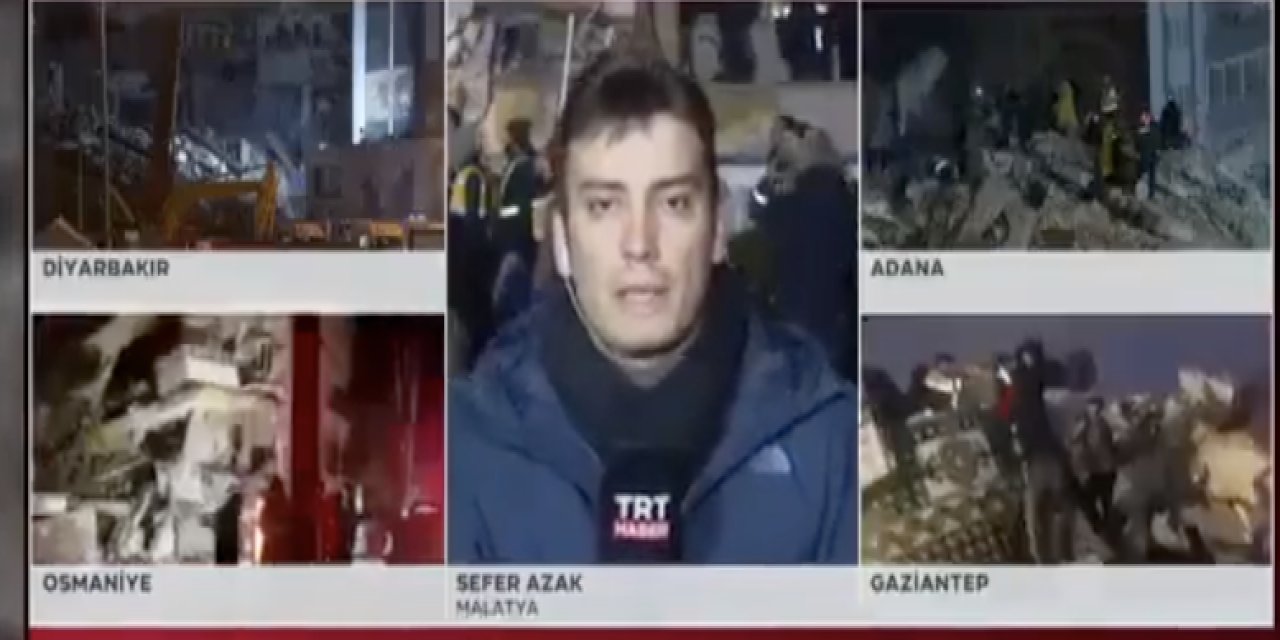 TRT canlı yayınında bina çöktü