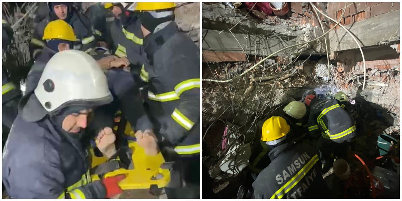 Sekiz saat uğraştılar: Aynı aileden 3 kişi 72 saat sonra enkazdan çıkarıldı