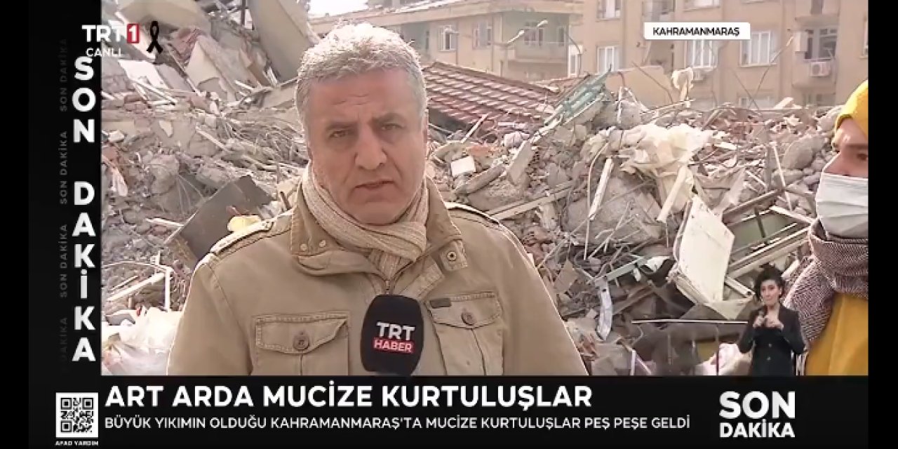 Depremzede TRT'de sesini duyurmak isteyince apar topar yayın kesildi