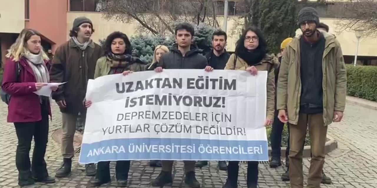 Ankara Üniversitesi'nden 'uzaktan eğitim' protestosu: Onlarca TOKİ konutları, oteller varken ilk tercih yer KYK yurtları...