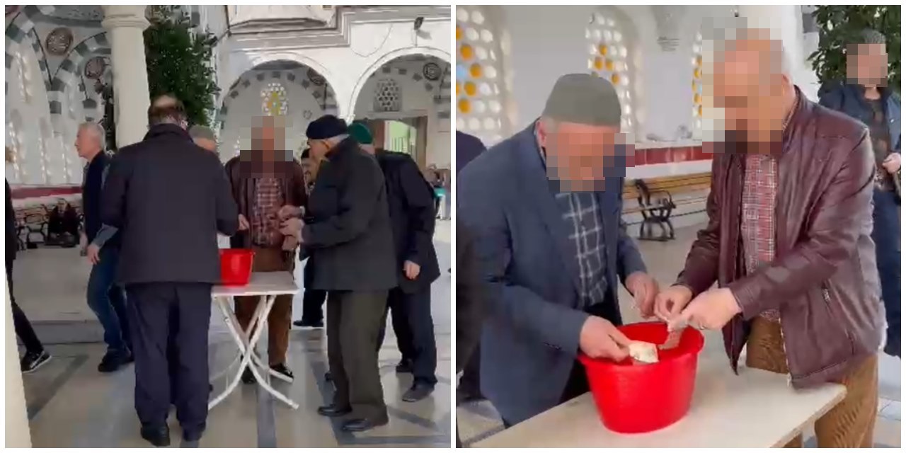 Cami çıkışında yardım parasını çalmaya çalışmakla suçlandı: '100 lira verdim, para üstü istiyorum'