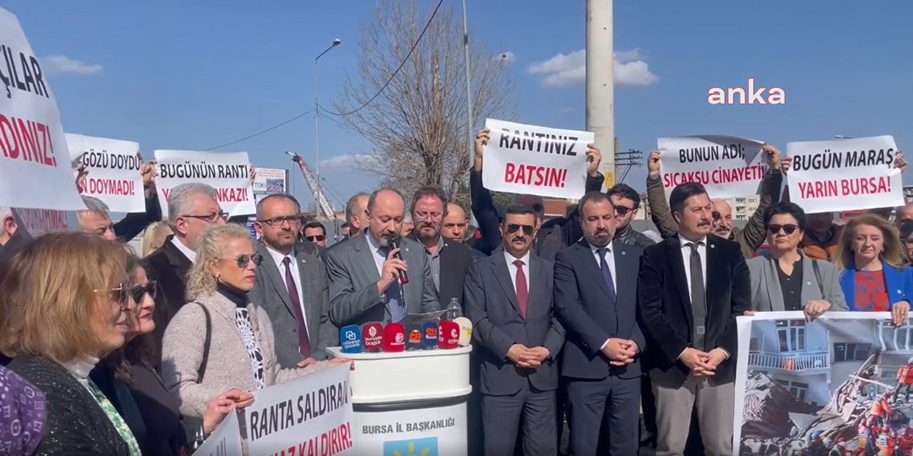 İYİ Parti'den Bursa'da deprem eylemi: Riskli yerdeki projeyi iptal edin