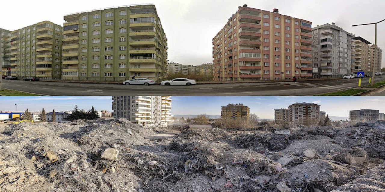 Öncesi ve sonrası fotoğraflarla deprem bölgesi