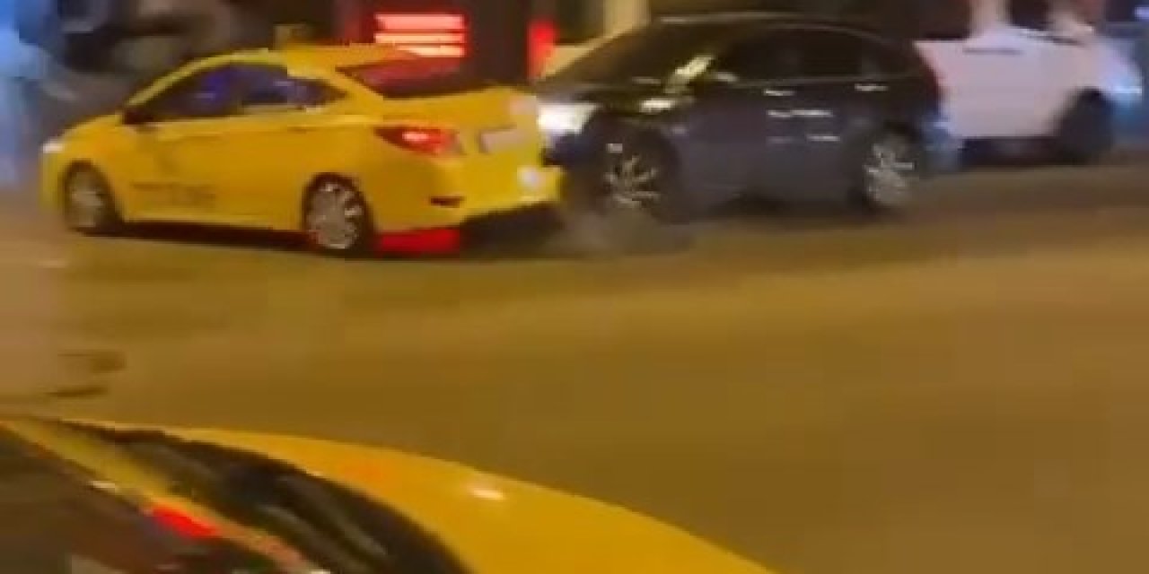 Üsküdar'da taksiyle kaçan kadını durdurmak için dehşet saçtı