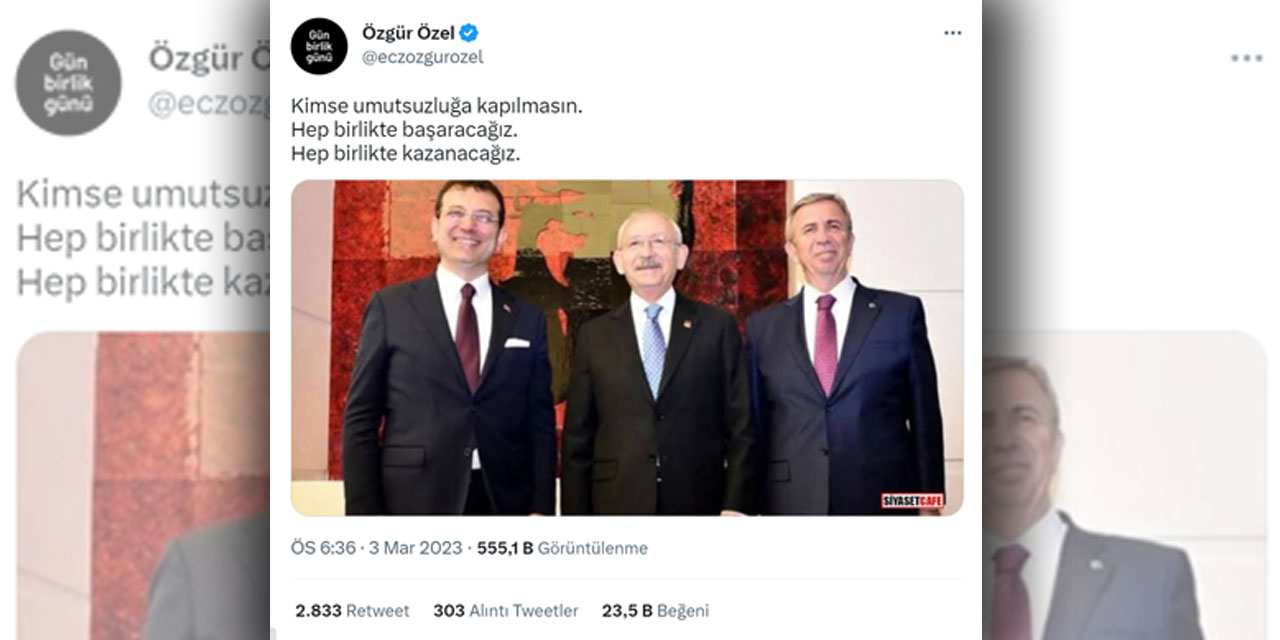 CHP'li Özgür Özel; Kılıçdaroğlu ile başkanların fotoğrafını paylaştı, 'Birlikte kazanacağız' dedi