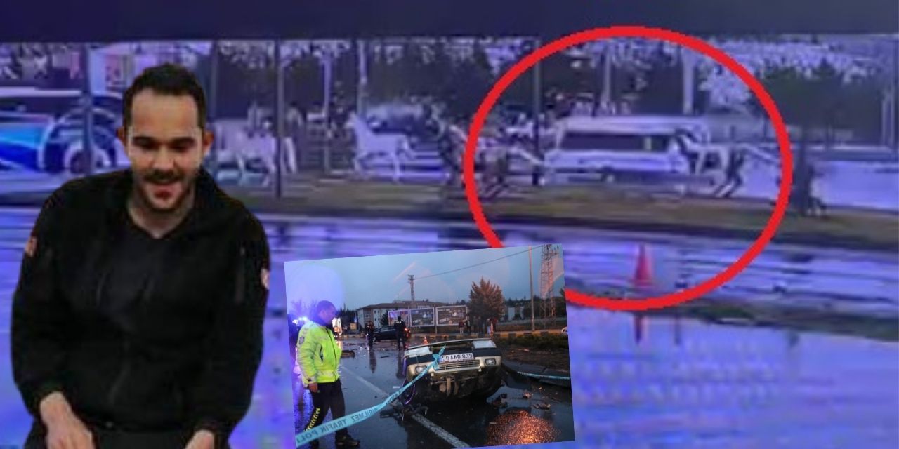 AFAD'ın minibüsü ile otomobilin çarpıştığı kaza kamerada