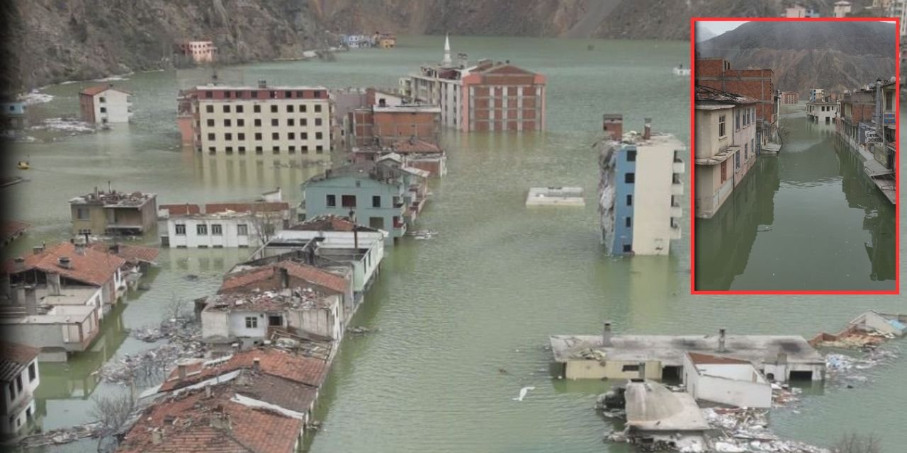 Yusufeli Barajı'nda su seviyesi 99,32 metre, binalar artık görünmez oldu: 'Ağlamamak için kendimi zor tutuyorum'