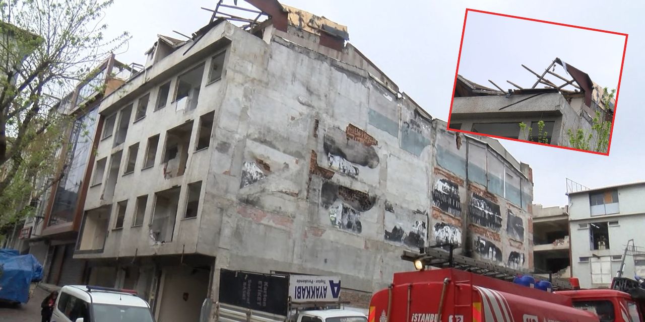 Güngören'de boşaltılan binanın çatısında çökme: 1 yaralı