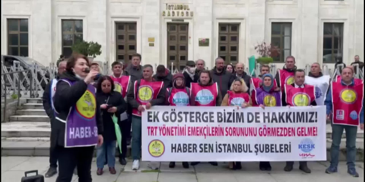 TRT çalışanları ve emeklilerinden ek gösterge protestosu: TRT yönetimi camdan bakma, sorunu çöz
