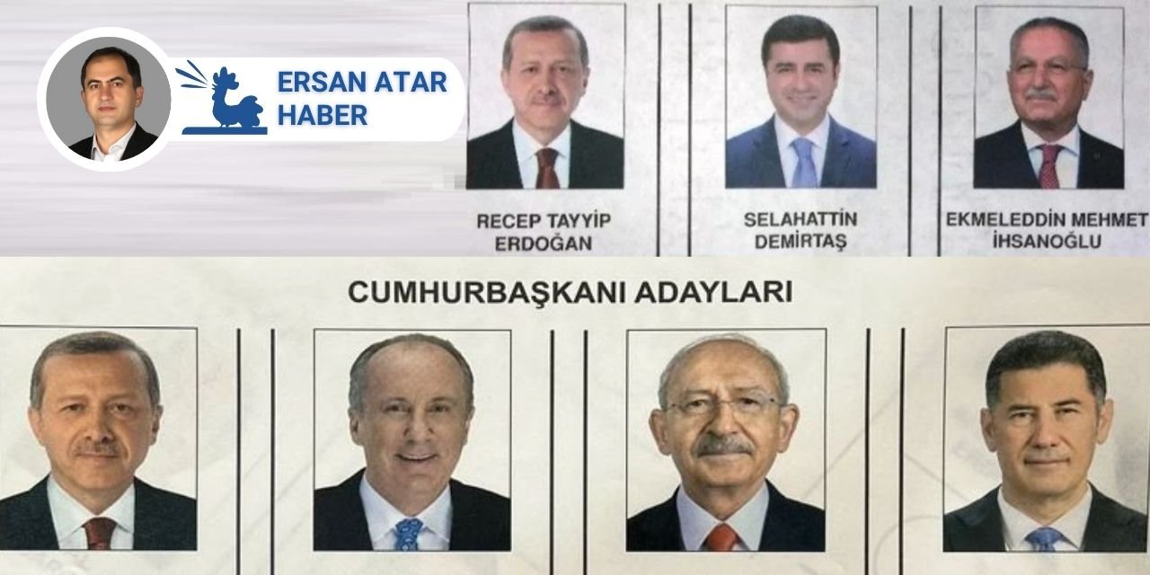 Erdoğan, oy pusulasında 2014’teki fotoğrafıyla yer alıyor