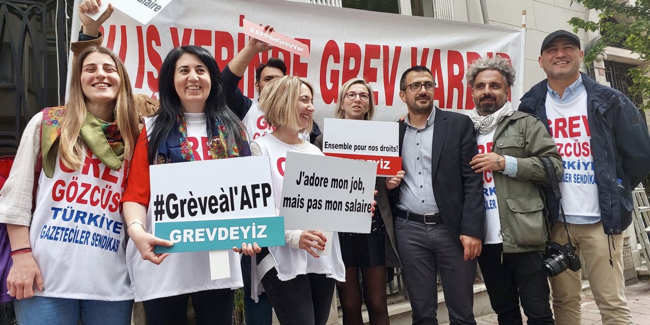 İstanbul’da AFP çalışanları greve çıktı