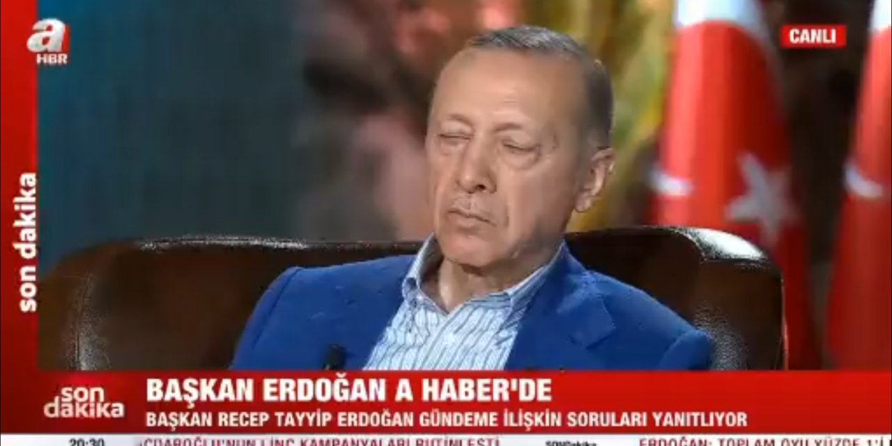 Erdoğan'ın canlı yayında içi geçti, kamerayı spikere çevirdi