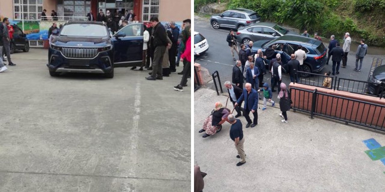 İsmail Saymaz: AK Parti seçmeni etkilemek için Rize’de okula TOGG getirmiş