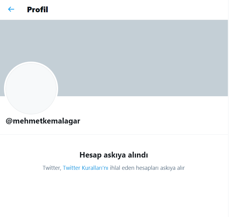 Twitter, "Mehmet Kemal Ağar" isimli hesabı askıya aldı