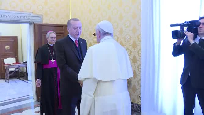 Cumhurbaşkanı Erdoğan, Papa Francis ile Filistin'i görüştü