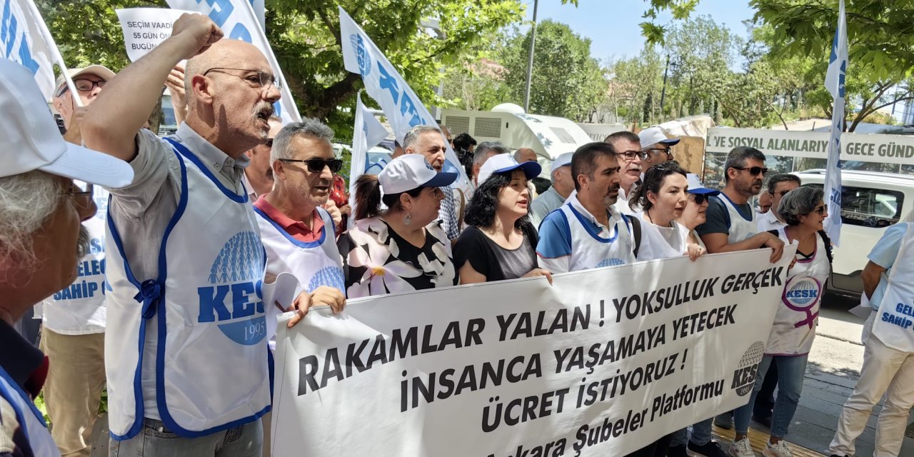KESK üyelerinden TÜİK önünde protesto: Rakamlar yalan, yoksulluk gerçek!