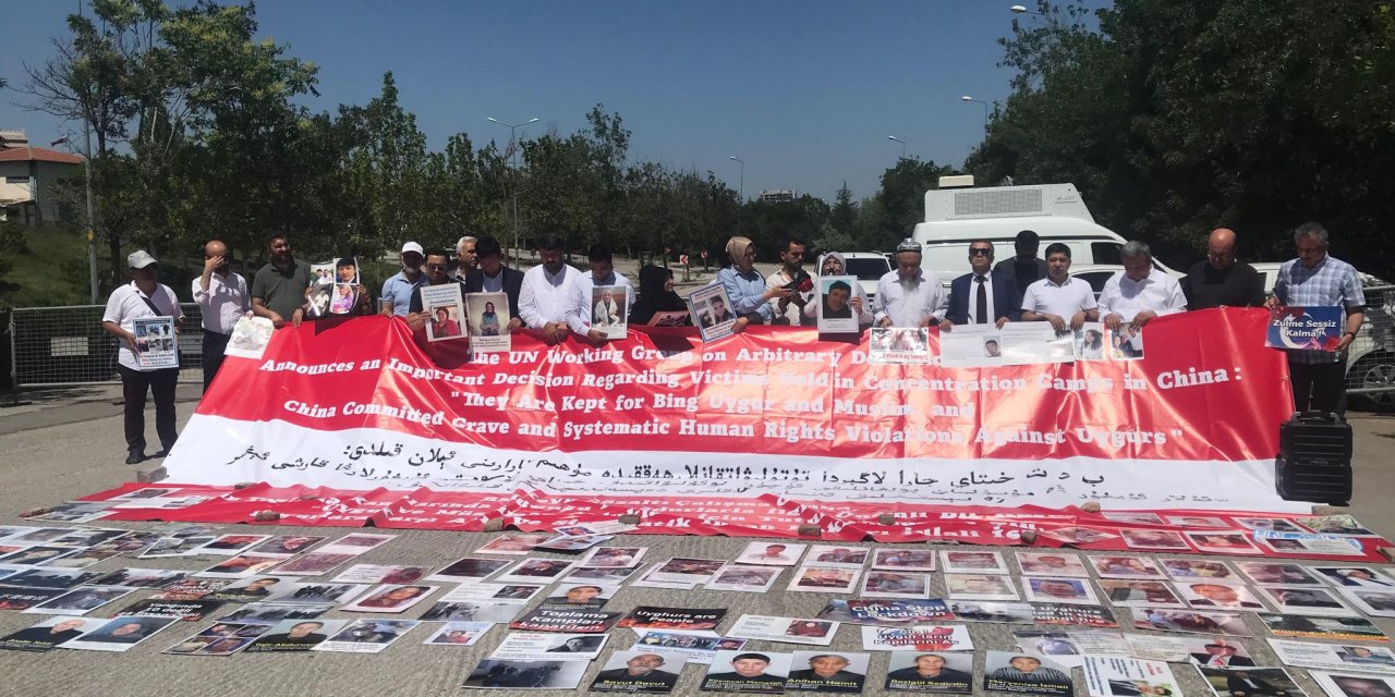 Uygur Türklerinden Çin'deki yakınlarının serbest bırakılması için eylem