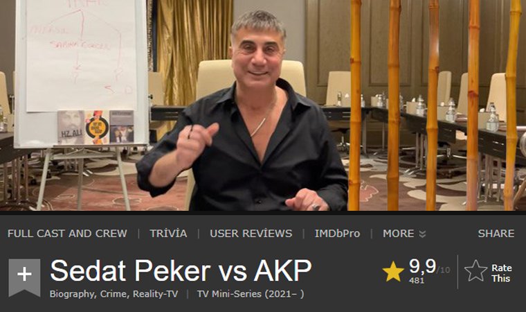 Sedat Peker'in videoları IMDb'den kaldırıldı