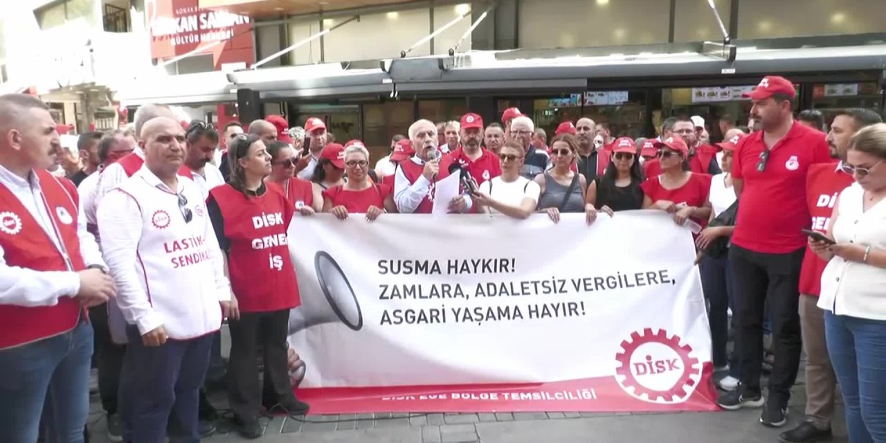 DİSK, İzmir'de zamları protesto etti, genel grev çağrısı yaptı