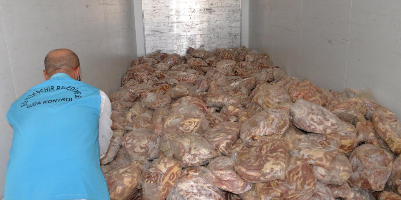 TIR'da 5 ton kaçak kırmızı et ve sakatat ele geçirildi