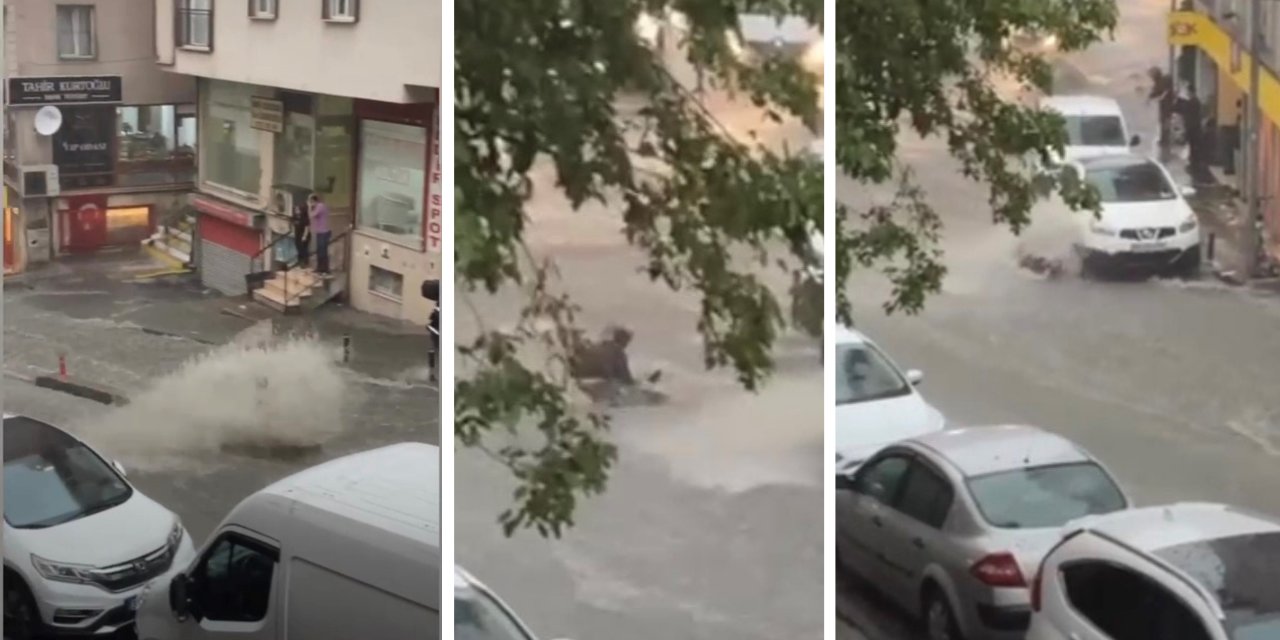 İstanbul'da yağış | Şişli'de sele kapılan kadın, çevredeki vatandaşlarca kurtarıldı