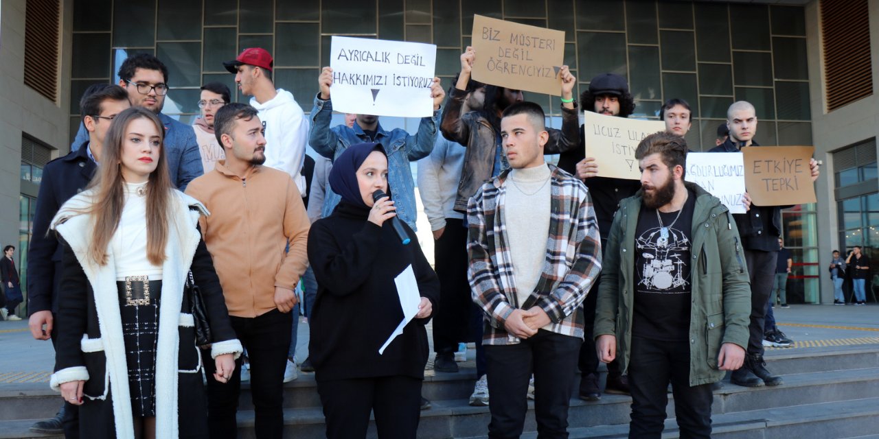 Edirne'de üniversitelilerden, zam protestosu
