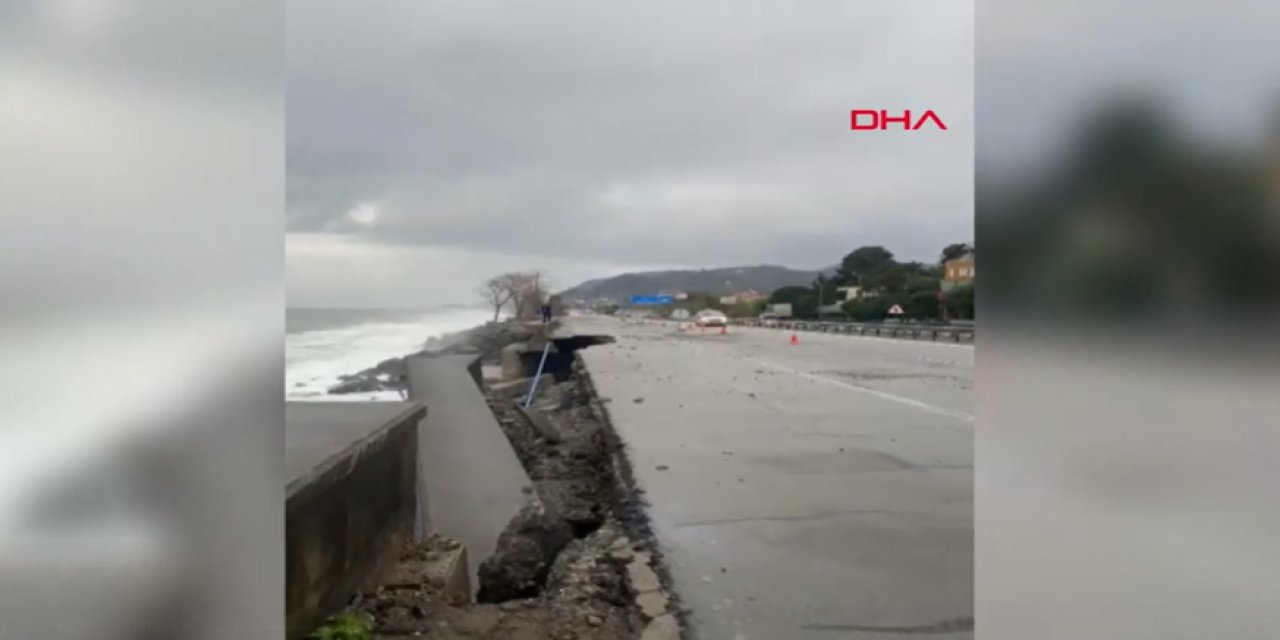 Karadeniz Sahil Yolu'nda çökme