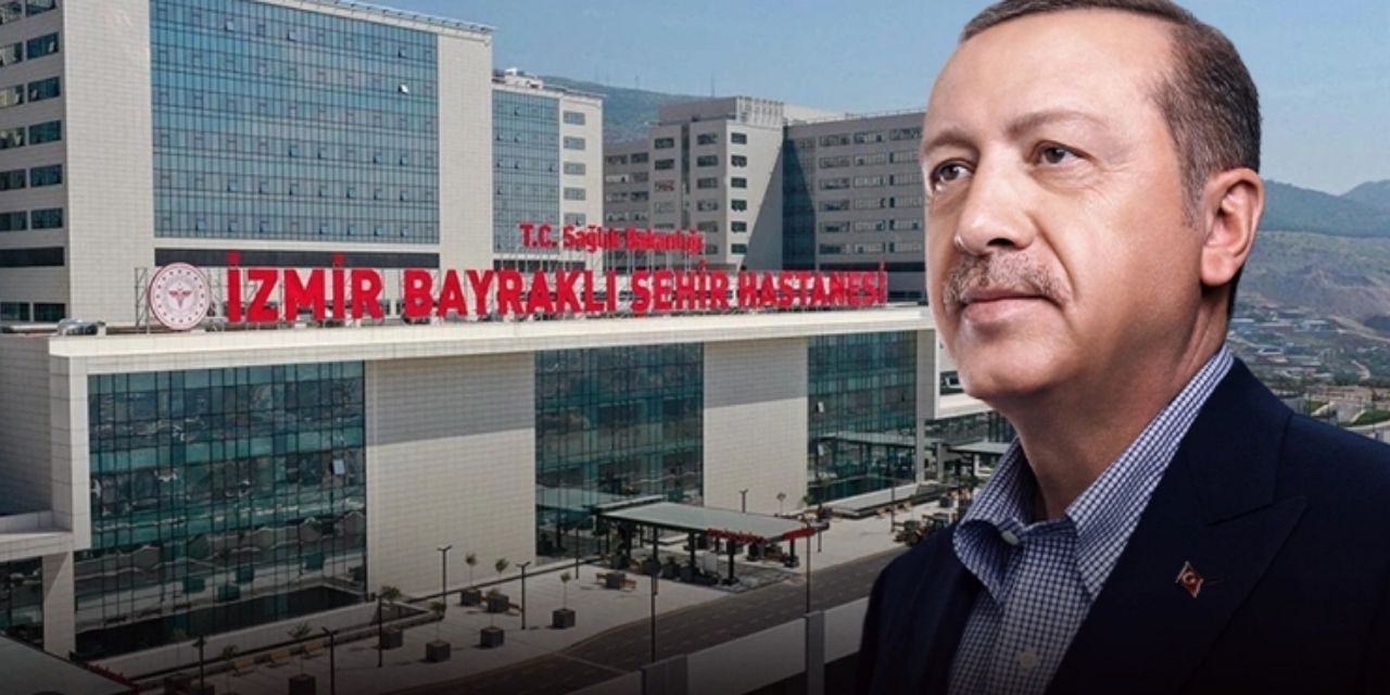 Bayraklı Şehir Hastanesi çalışanlarına 'Erdoğan geliyor' mesajı atıldı