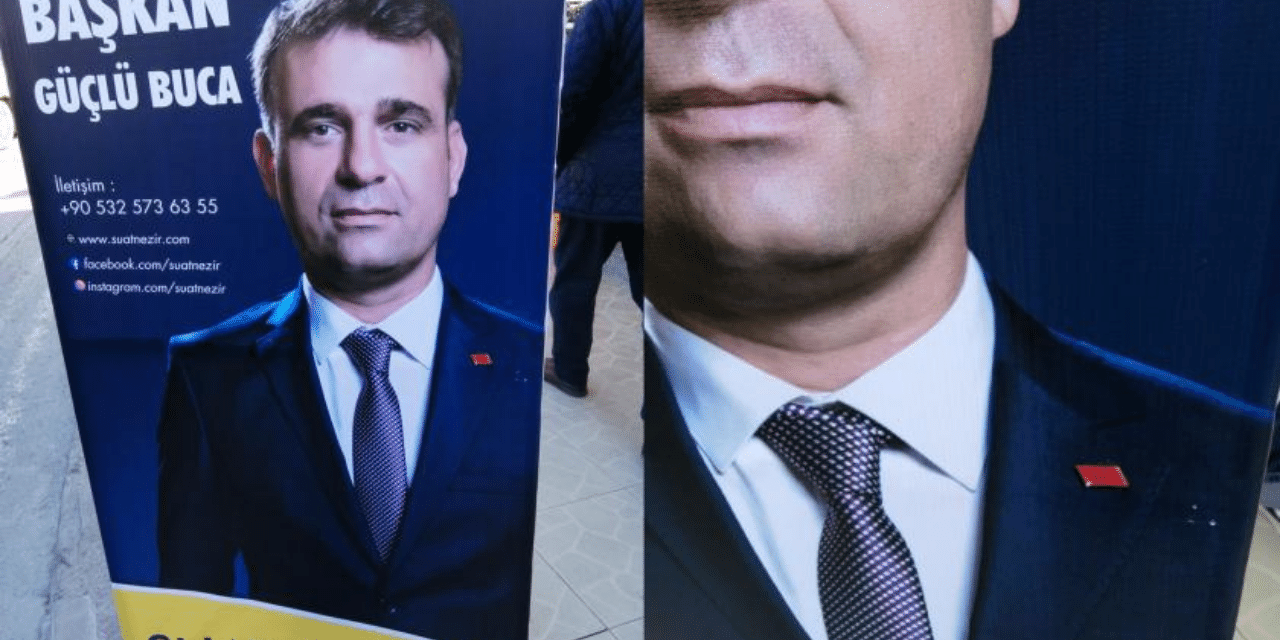 İYİ Parti adayının CHP rozetli fotoğrafı seçim afişinde kullanıldı