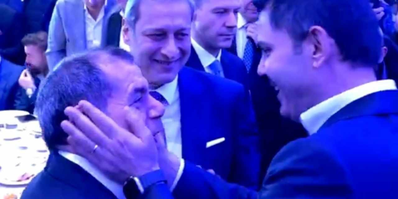 Murat Kurum'un, Galatasaray Başkanı Özbek'in yüzünü okşadığı anlar gündem oldu